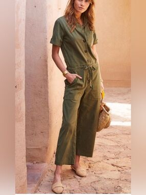 Sezane Bennie Jumpsuit, Olive Green, Women’s Size 6